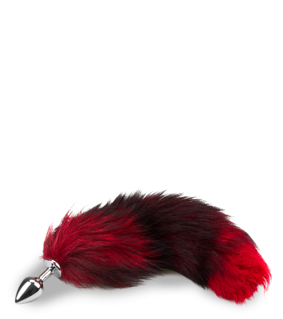 Buttplug mit echtem Fuchsschwanz in Schwarz-Rot - Sextoys von LOVE AND VIBES
